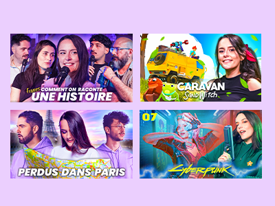 Miniatures YouTube gaming jeux vidéos par graphiste freelance Luciole